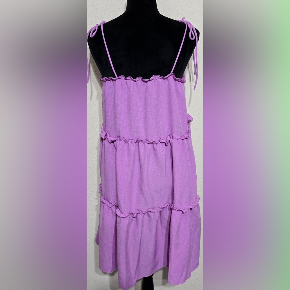 Purple Ruffle Kids Dress - Picture 2 of 3